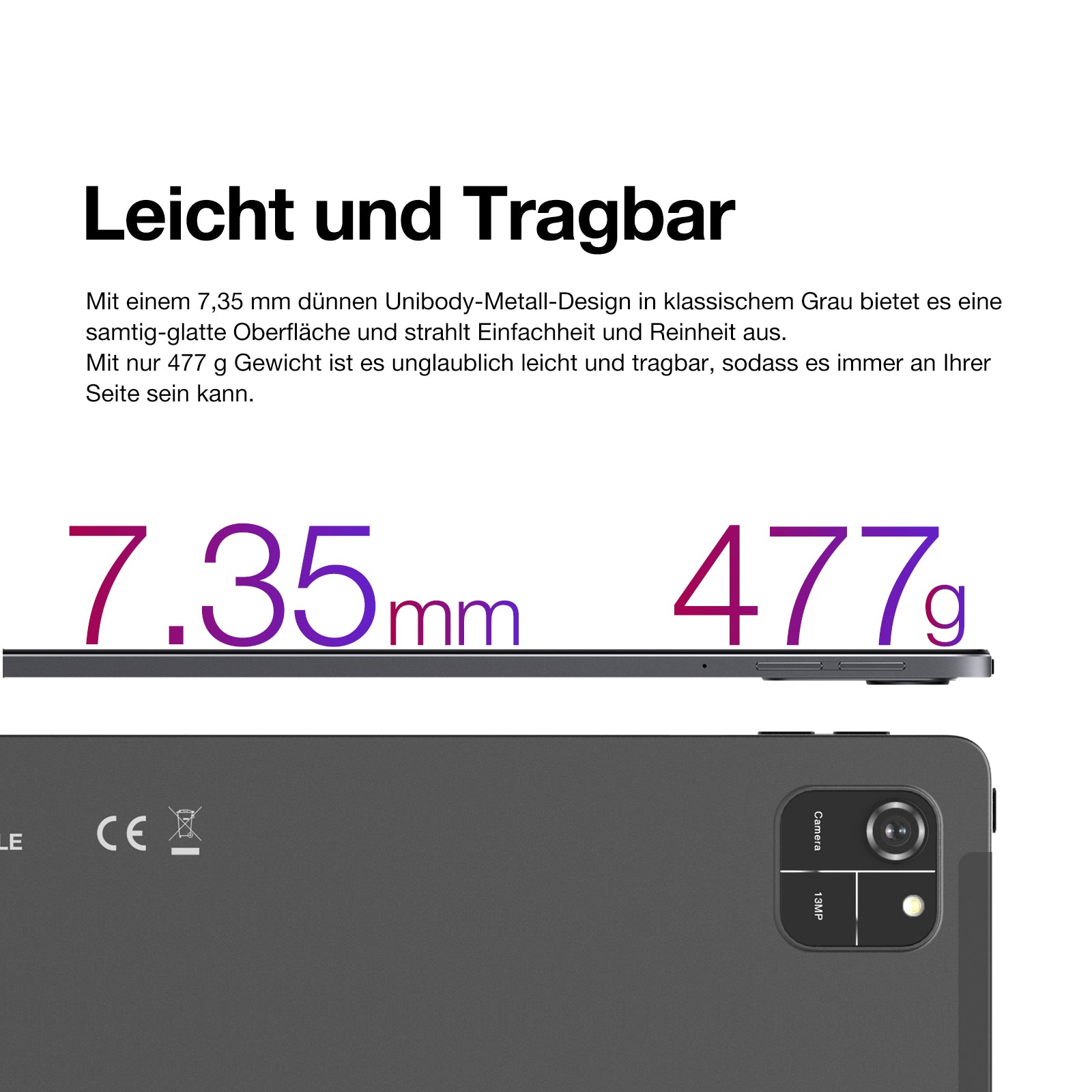 AGM PAD T1|Federleicht|11" FHD+|T606 Octa-Core-Prozessor|4G Dual SIM|Android 14|7000 mAh Akku