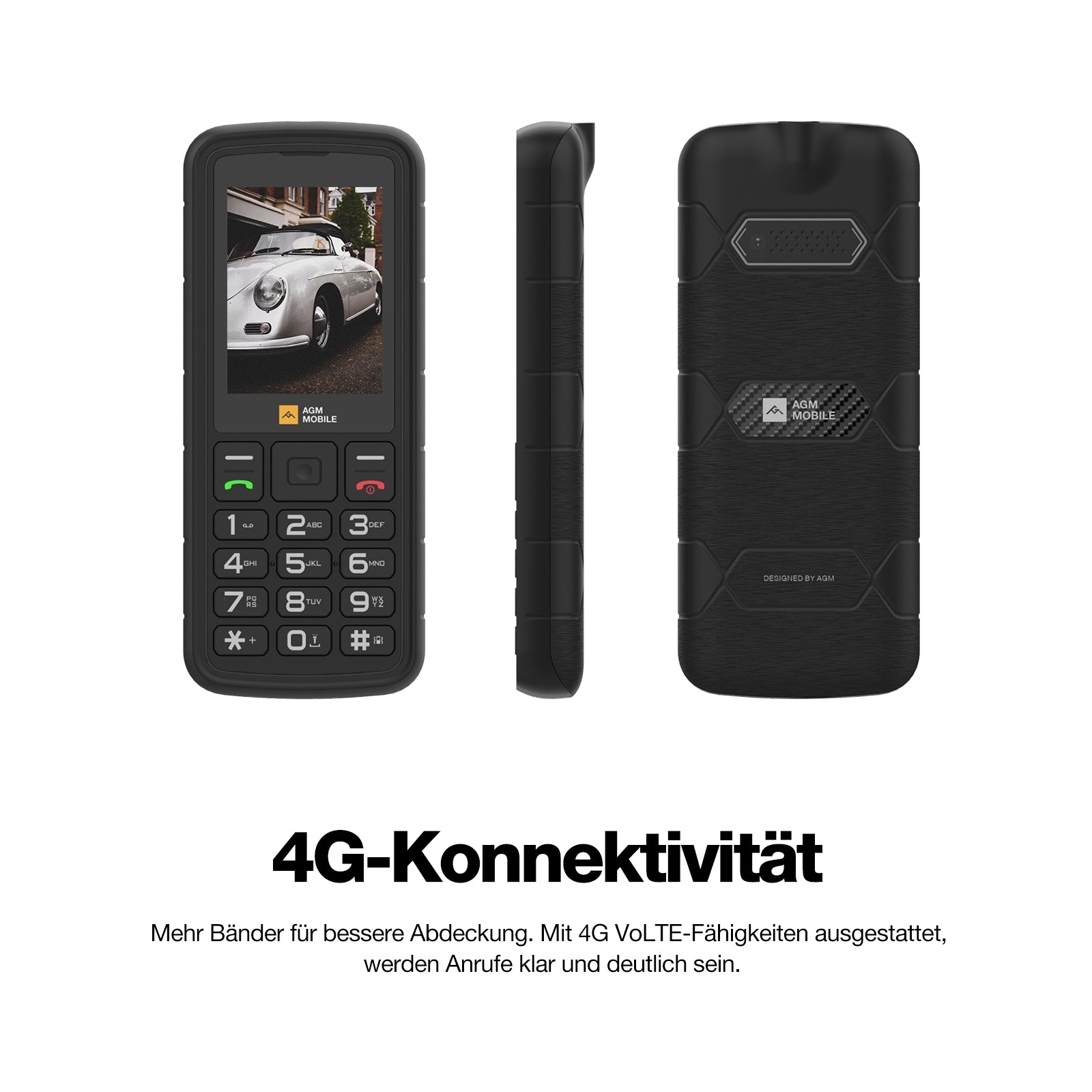 AGM M9 | Robust | 4G | Ergonomisch | Benutzerfreundlich | Schnellwahl | Dual SIM