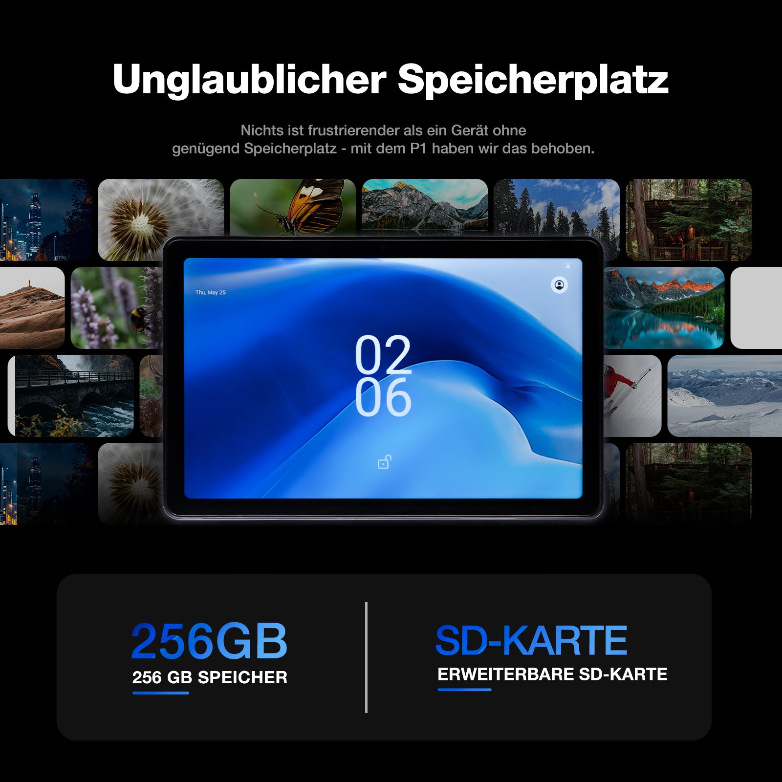 AGM PAD P1 | 4G LTE Robustes Tablet | Leistungsstarker Chipsatz | Wasserdicht | Leichtgewicht | Großer Bildschirm 1200*2000 FHD | Großer Akku | Android 13