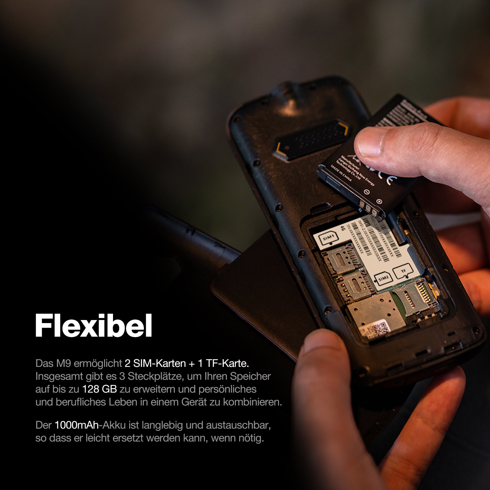 AGM M9 | Robust | 4G | Ergonomisch | Benutzerfreundlich | Schnellwahl | Dual SIM