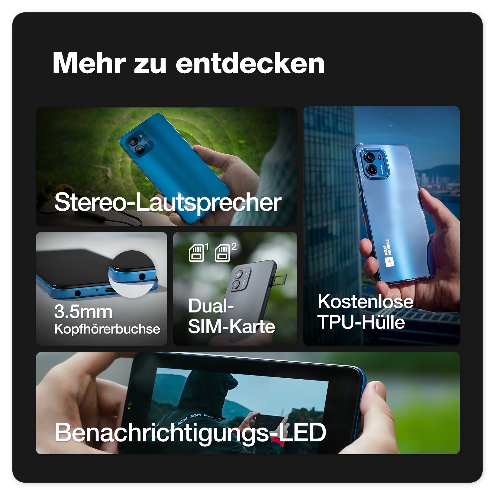 AGM NOTE N1 | 50MP AI Dual Kamera | 90Hz Display | Android 13 | Großer Akku | 8GB RAM +128GB ROM