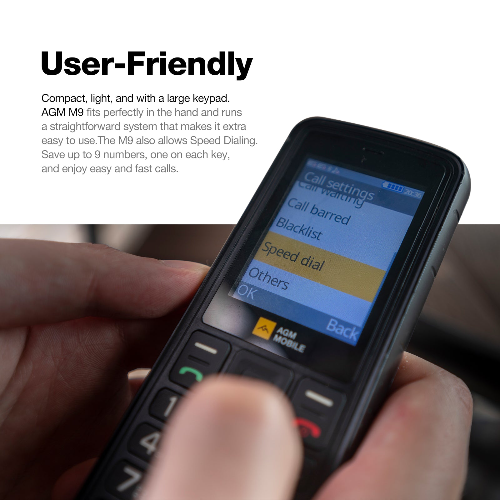AGM M9 | Robust | 2G | Ergonomisch | Benutzerfreundlich | Schnellwahl | Dual SIM