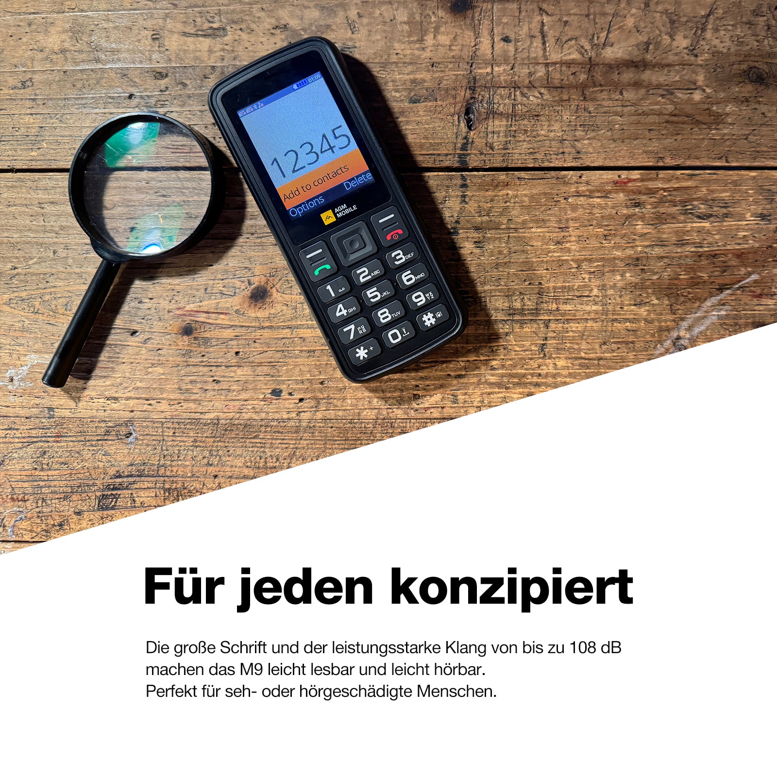 AGM M9 | Robust | 4G | Ergonomisch | Benutzerfreundlich | Schnellwahl | Dual SIM