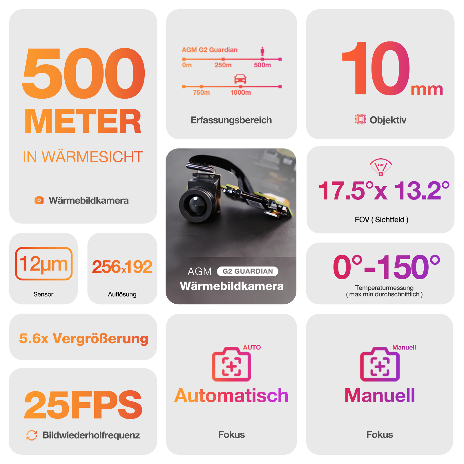 AGM G2 Guardian | 5G Outdoor Smartphone ohne Vertrag| Wärmebild-Monokular Lange Erfassungsreichweite: 500m/yd | Android 12