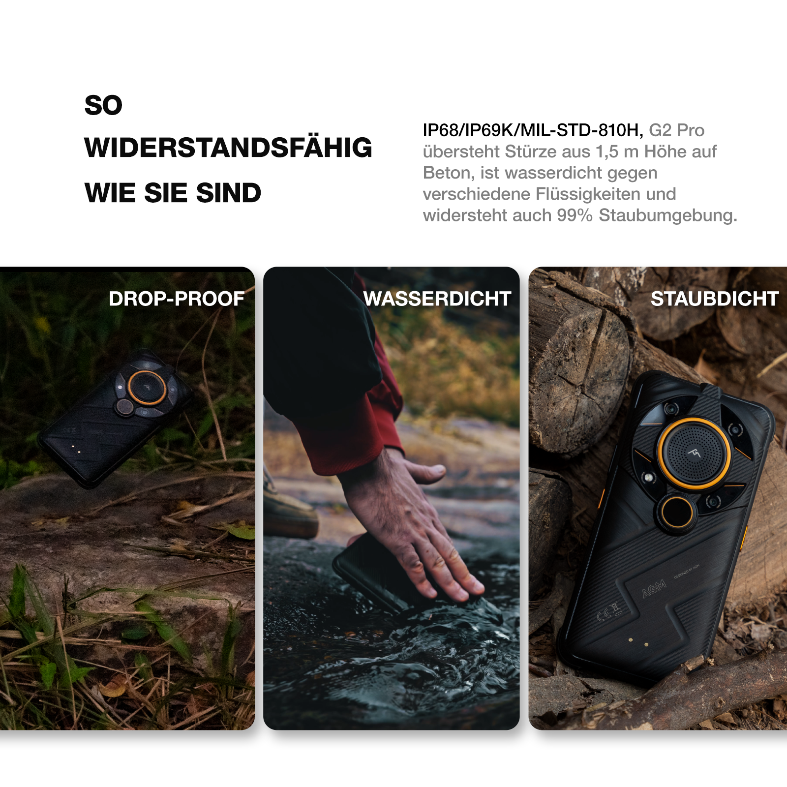 AGM G2 Pro | 5G Outdoor Smartphone ohne Vertrag | Top-Wärmebildkamera | Leistungsstarker Chipsatz | 108MP Hauptkamera | Android 12