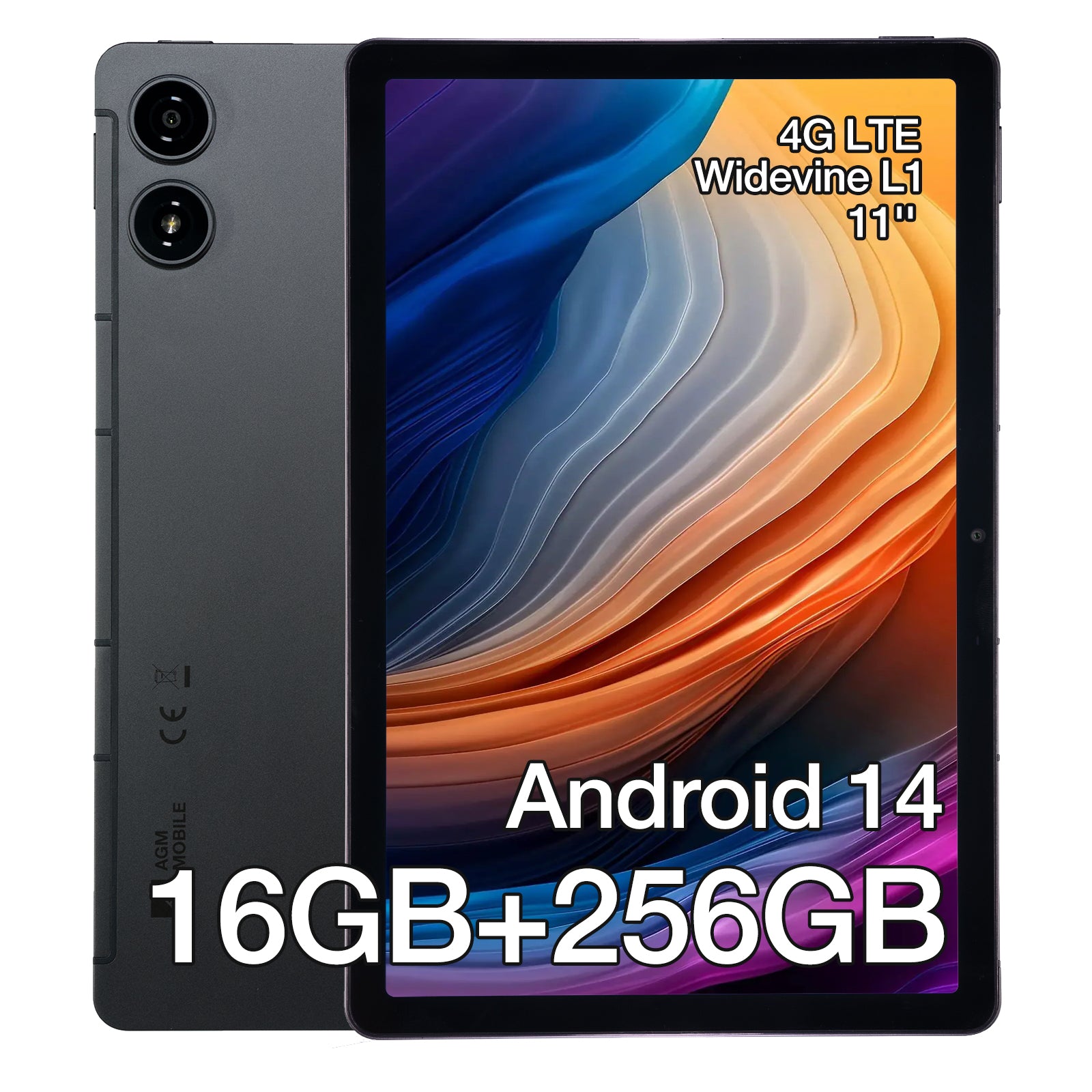 AGM PAD P2 | 4G LTE | Leicht & dünn | Widevine L1 | Leistungsstarker Chipsatz | Android 14