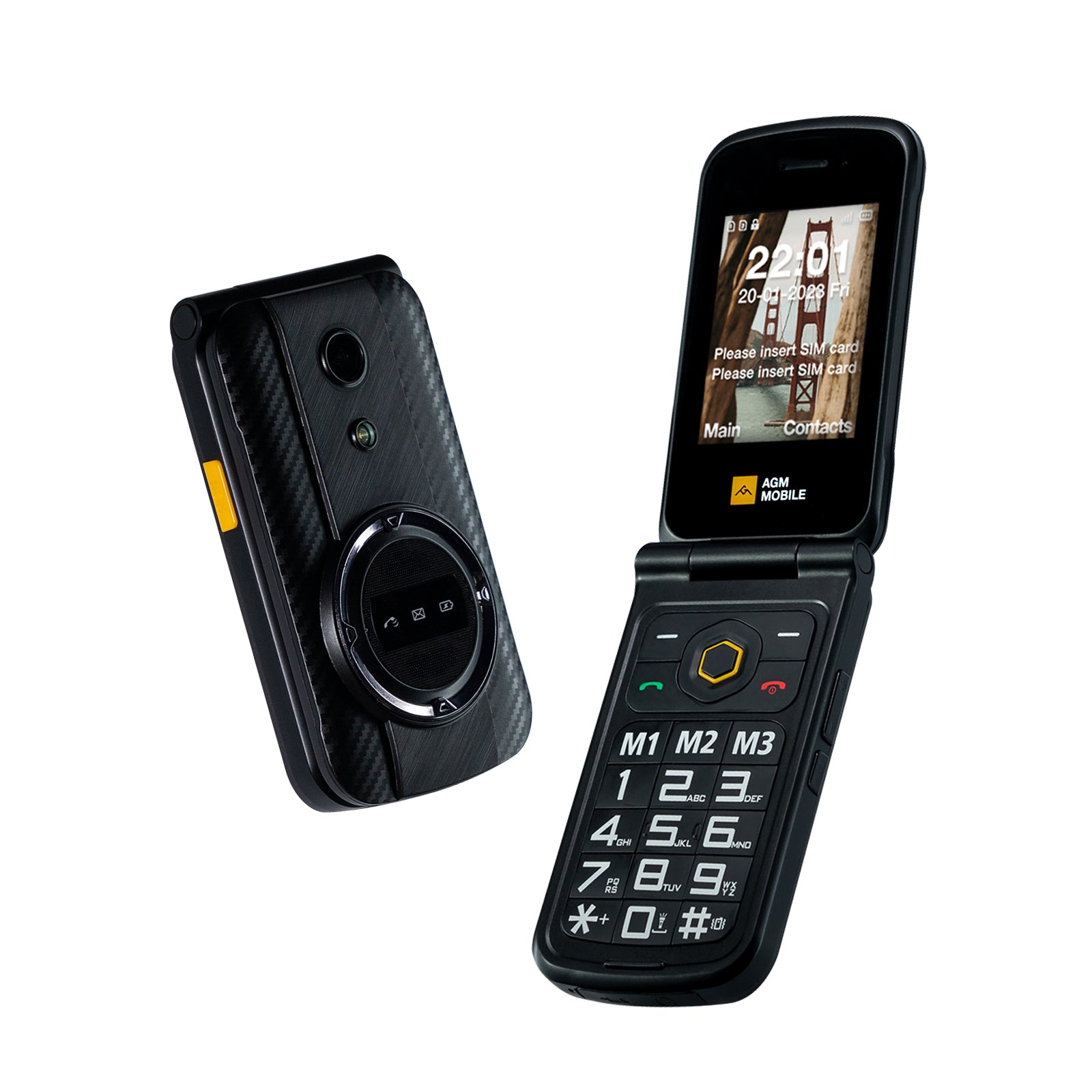 AGM M8 FLIP | 4G Robustes Klapphandy | SOS Notruftaste | Ein Klick Anruf | Leistungsstarker Lautsprecher | Großer Akku
