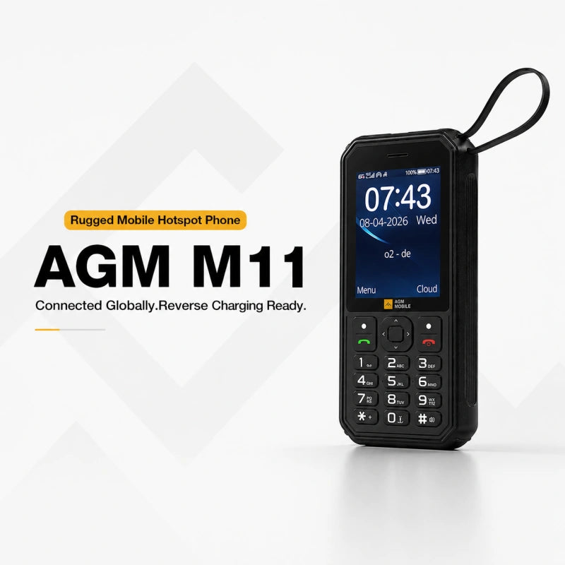 AGM M11 | 4G-MiFi-Telefon|Tragbarer WLAN-Hotspot|4000-mAh-Akku|IP68/IP69K wasserdicht|Kabelgebundenes Reverse Charging|FM-Radio|3,5-mm-Klinkenanschluss