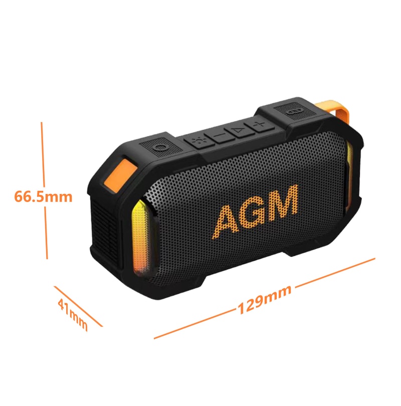 AGM MAG ROCK | Magnetischer Bluetooth-Lautsprecher | IPX7 Wassergeschützt | Schwimmfähig | 8W Kraftvoller Sound | RGB Partylichter