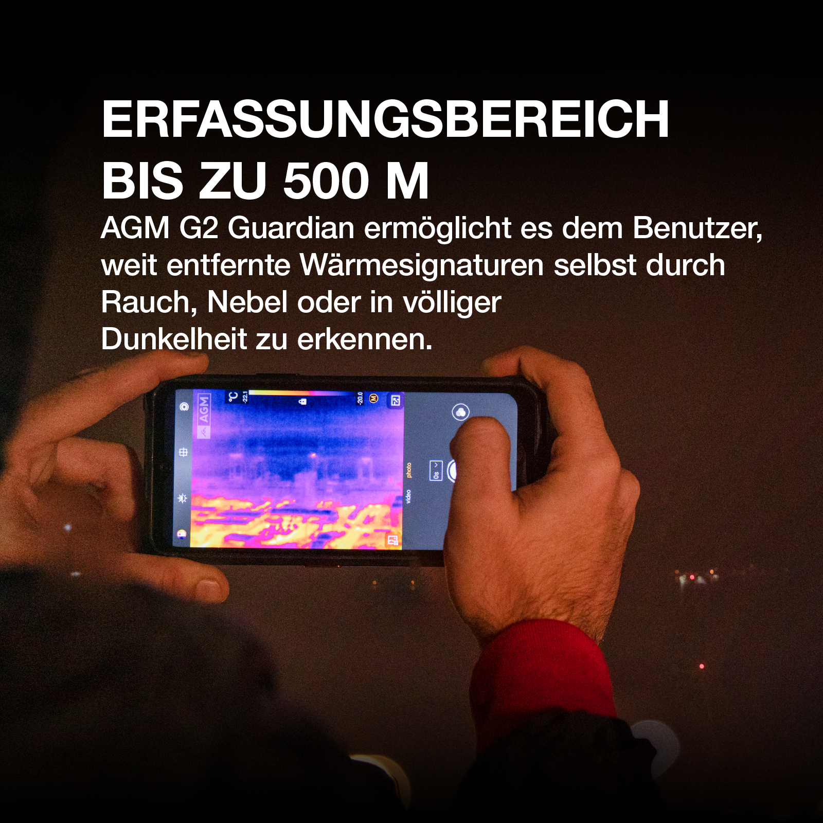 AGM G2 Guardian | 5G Outdoor Smartphone ohne Vertrag| Wärmebild-Monokular Lange Erfassungsreichweite: 500m/yd | Android 12