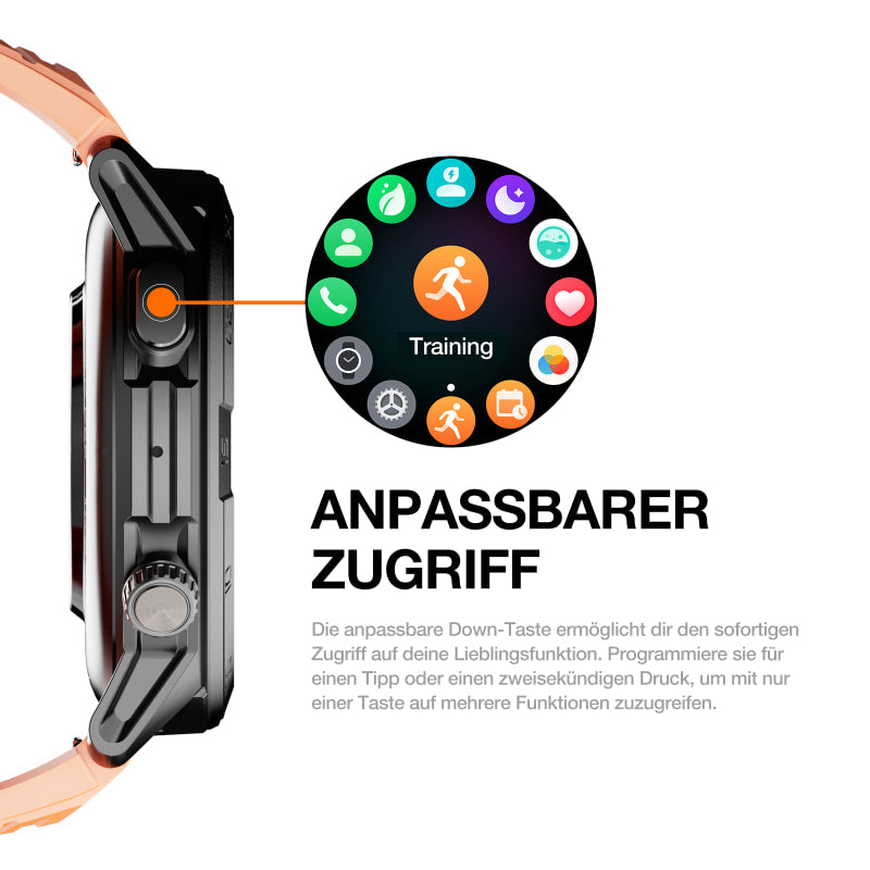 AGM Legion Pro | GPS | Offline-Karten | 5ATM | IP68 wasserdicht | 100+ Sportmodi | Smartwatch