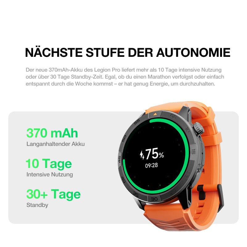 AGM Legion Pro | GPS | Offline-Karten | 5ATM | IP68 wasserdicht | 100+ Sportmodi | Smartwatch