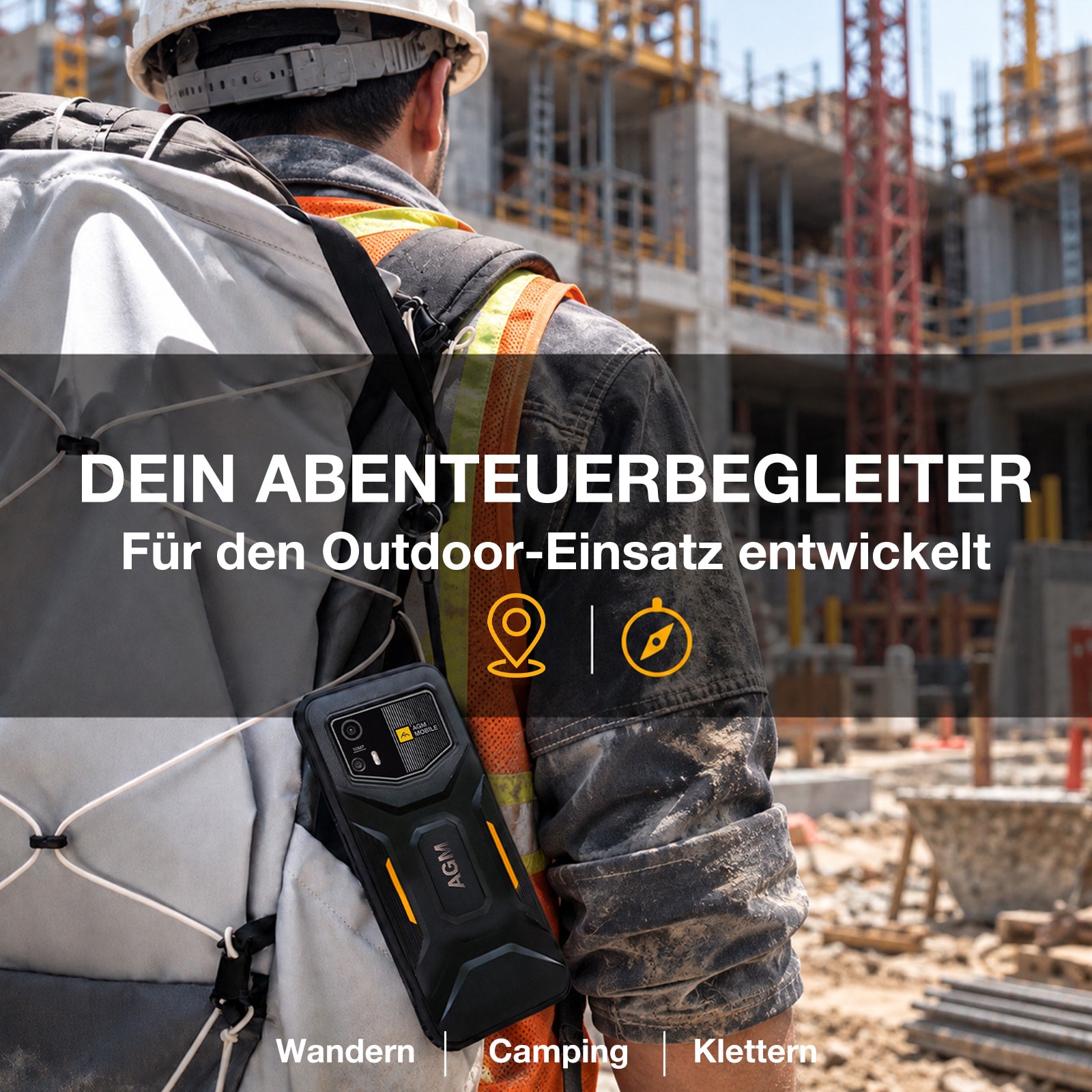 Vorbestellung | AGM H6 Pro | Schlankes Outdoor-Smartphone | 6,56-Zoll-HD+-Display | 50-MP-Kamera | 5.000-mAh-Akku | IP68/IP69K | Android 16 | NFC