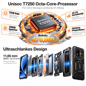Vorbestellung | AGM H6 Pro | Schlankes Outdoor-Smartphone | 6,56-Zoll-HD+-Display | 50-MP-Kamera | 5.000-mAh-Akku | IP68/IP69K | Android 16 | NFC