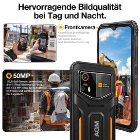 Vorbestellung | AGM H6 Pro | Schlankes Outdoor-Smartphone | 6,56-Zoll-HD+-Display | 50-MP-Kamera | 5.000-mAh-Akku | IP68/IP69K | Android 16 | NFC