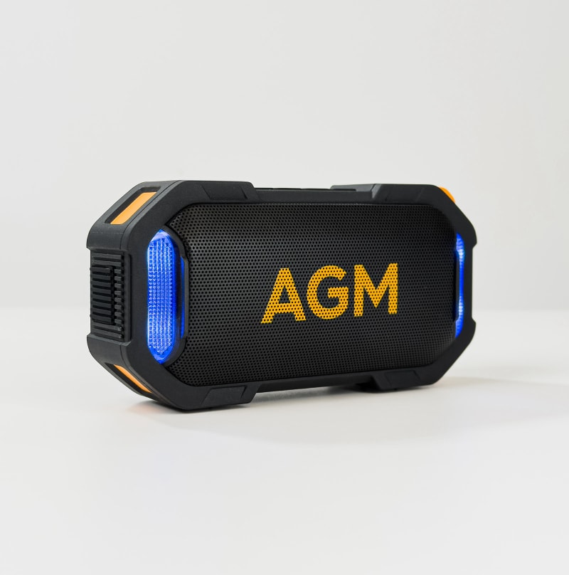 Vorbestellung | AGM MAG ROCK | Magnetischer Bluetooth-Lautsprecher | IPX7 Wassergeschützt | Schwimmfähig | 8W Kraftvoller Sound | RGB Partylichter