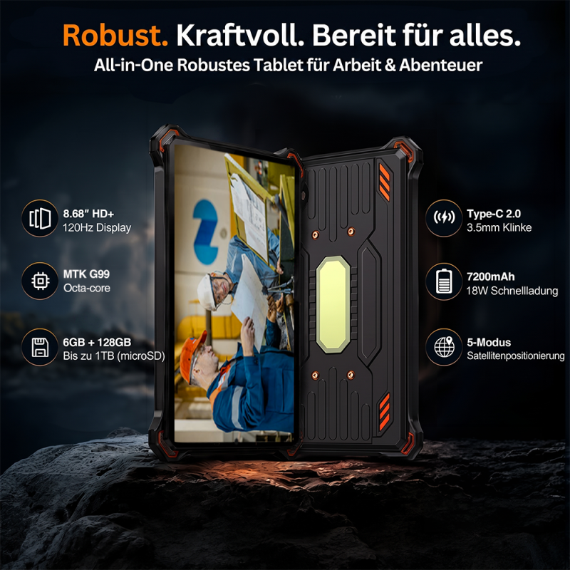 Vorbestellung | AGM PAD P3 | Kompaktes robustes 8,68″ Tablet | Helio G99 | IP68/IP69K | Wasserdicht | 120-Hz-Display | eSIM | Android 16