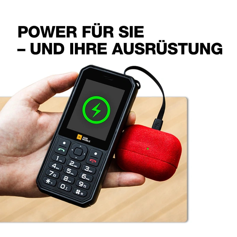 Vorbestellung | AGM M11 | Robuster Powerbank-Phone | Kabelgebundene Rückwärtsaufladung | 4G LTE | 4000-mAh-Akku | WLAN-Hotspot | UKW-Radio | 3,5-mm-Klinkenanschluss | IP68 & IP69K | Wassergeschützt
