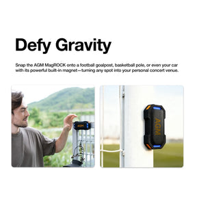 Vorbestellung | AGM MAG ROCK | Magnetischer Bluetooth-Lautsprecher | IPX7 Wassergeschützt | Schwimmfähig | 8W Kraftvoller Sound | RGB Partylichter