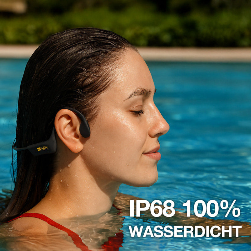 AGM Motion Buds | IP68 wasserdicht | Schwimm-Ohrhörer | Bluetooth-Kopfhörer | Kabellose Knochenleitungskopfhörer