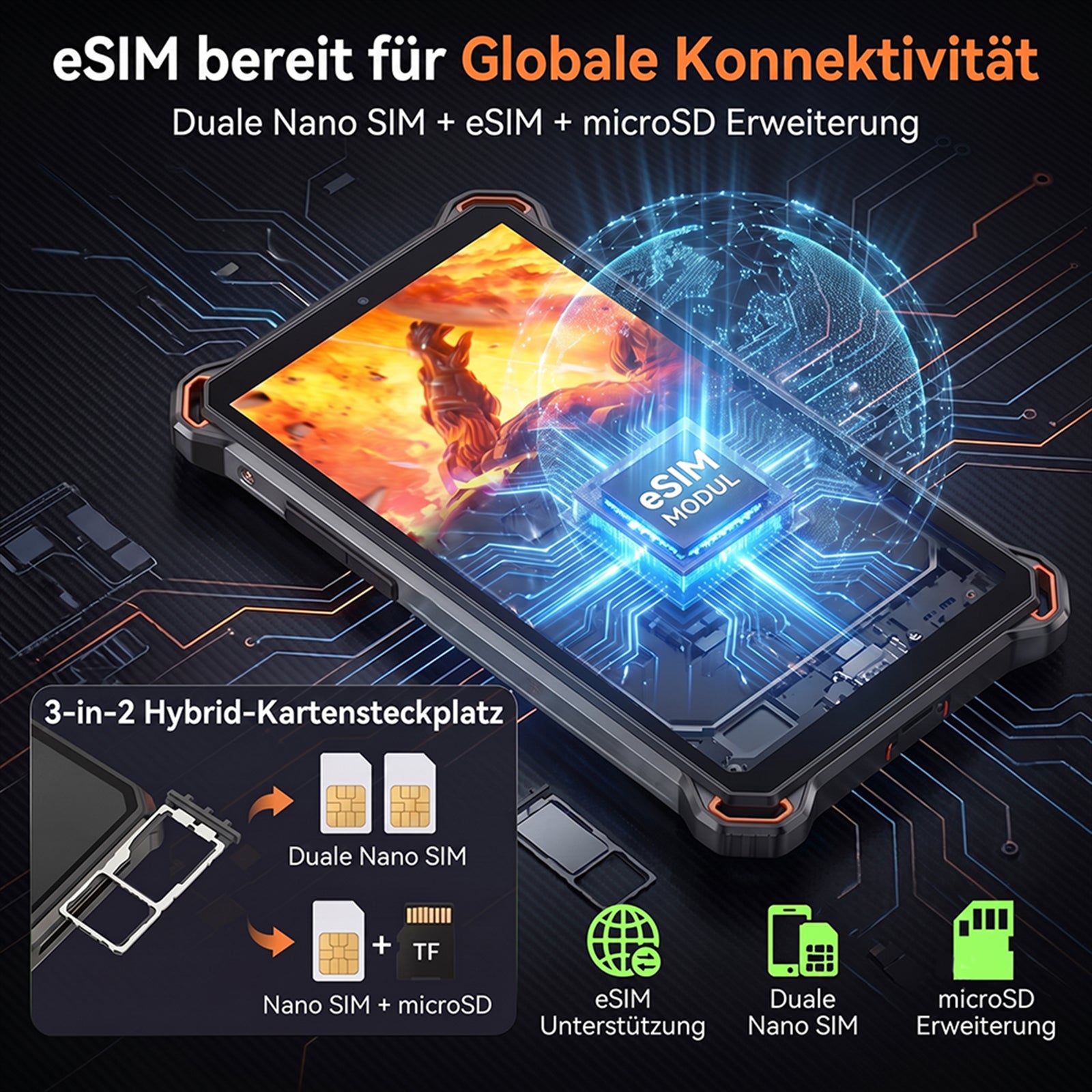 AGM PAD P3 | Kompaktes robustes 8,68″ Tablet | Helio G99 | IP68/IP69K | Wasserdicht | 120-Hz-Display | eSIM | Android 16