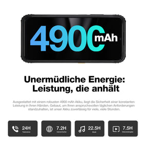 AGM H6 | Ultradünn | Robust | 6,56-Zoll-Display mit 90 Hz | 8 GB RAM + 8 GB Virtueller Erweiterter RAM + 256 GB ROM | Android 13