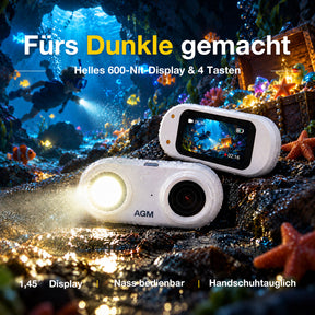 Vorbestellung | AGM CAM1 | 2K Mini-Actioncam | Nur 39 g | Integriertes LED-Licht | Magnetische Befestigung | Wasserdicht bis 2 m