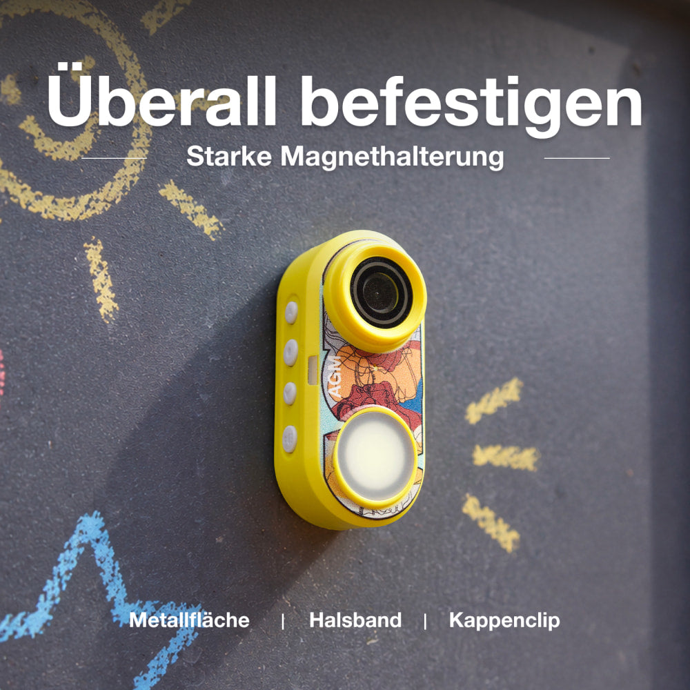 Vorbestellung | AGM CAM1 | 2K Mini-Actioncam | Nur 39 g | Integriertes LED-Licht | Magnetische Befestigung | Wasserdicht bis 2 m