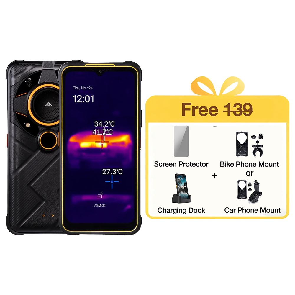 AGM G2 Pro | 5G Outdoor Smartphone ohne Vertrag | Top-Wärmebildkamera | Leistungsstarker Chipsatz | 108MP Hauptkamera | Android 12