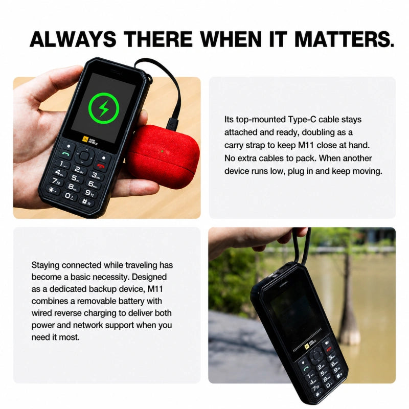 Vorbestellung | AGM M11 | 4G-MiFi-Telefon｜Tragbarer WLAN-Hotspot｜4000-mAh-Akku｜IP68/IP69K wasserdicht｜Kabelgebundenes Reverse Charging｜FM-Radio｜3,5-mm-Klinkenanschluss
