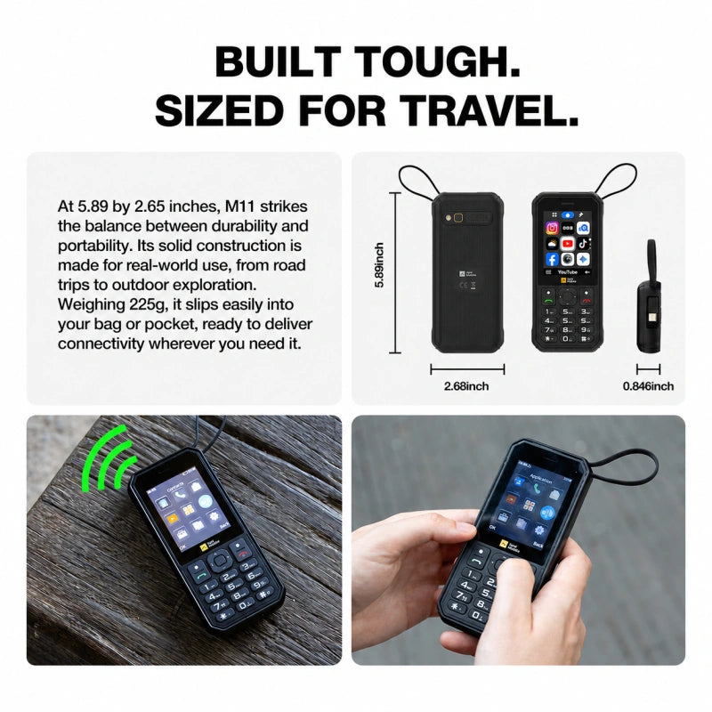 Vorbestellung | AGM M11 | 4G-MiFi-Telefon｜Tragbarer WLAN-Hotspot｜4000-mAh-Akku｜IP68/IP69K wasserdicht｜Kabelgebundenes Reverse Charging｜FM-Radio｜3,5-mm-Klinkenanschluss