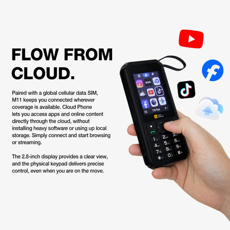 Vorbestellung | AGM M11 | 4G-MiFi-Telefon｜Tragbarer WLAN-Hotspot｜4000-mAh-Akku｜IP68/IP69K wasserdicht｜Kabelgebundenes Reverse Charging｜FM-Radio｜3,5-mm-Klinkenanschluss