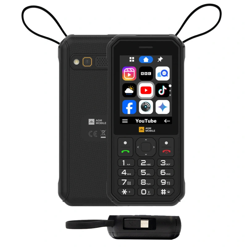 Vorbestellung | AGM M11 | Robuster Powerbank-Phone | Kabelgebundene Rückwärtsaufladung | 4G LTE | 4000-mAh-Akku | WLAN-Hotspot | UKW-Radio | 3,5-mm-Klinkenanschluss | IP68 & IP69K | Wassergeschützt