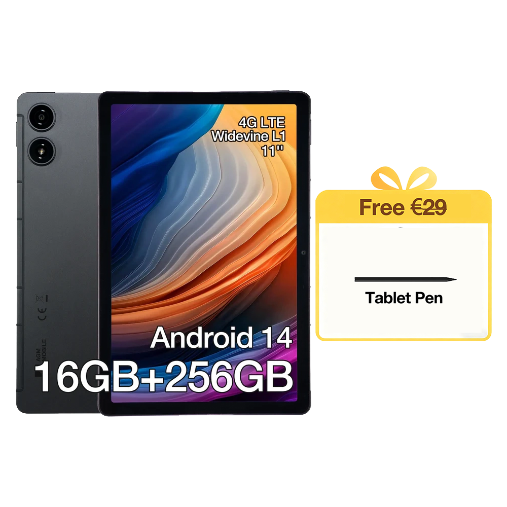 AGM PAD P2 | 4G LTE | Leicht & dünn | Widevine L1 | Leistungsstarker Chipsatz | Android 14
