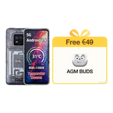 AGM X6 Phantom | Transparentes Aussehen | Stilvoll | Octa-Core 5G Robustes Smartphone | Mehrszenen-Temperaturerkennung | Anpassbare Seitentaste | 50MP Hauptkamera | Android 14