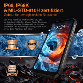 Vorbestellung | AGM X7 | 5G-Robust-Smartphone | 10000-mAh-Akku | 120-Hz-FHD+-Display | IP68/IP69K | Kabelloses Laden | Android 16 | eSIM