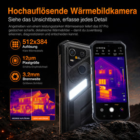 Vorbestellung | AGM X7 Pro | Robustes Smartphone mit Wärmebildkamera | 512 × 384 Pixel Wärmebildauflösung | 6 GB + 256 GB | 10000-mAh-Akku | IP68/IP69K | Kabelloses Laden | Android 16 | eSIM